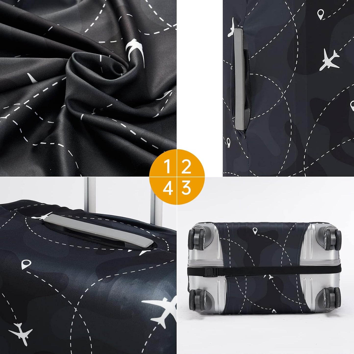 Travelkin Luggage Covers With Tag For Suitcases Tsa Approved,Suitcase Covers Protector Fit 18-32 Inch Luggage,XL