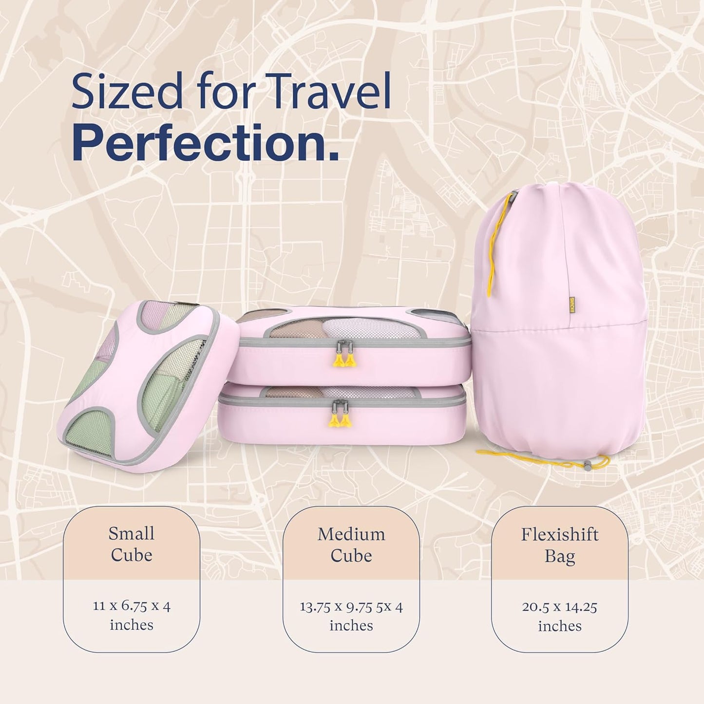 Shacke 6 Set Packing Cubes for Travel - Compression Packing Bags/Travel Organizer - Luggage Organizer Bags for Traveling - Travel Essentials for Women - Cruise Must Haves Packing List