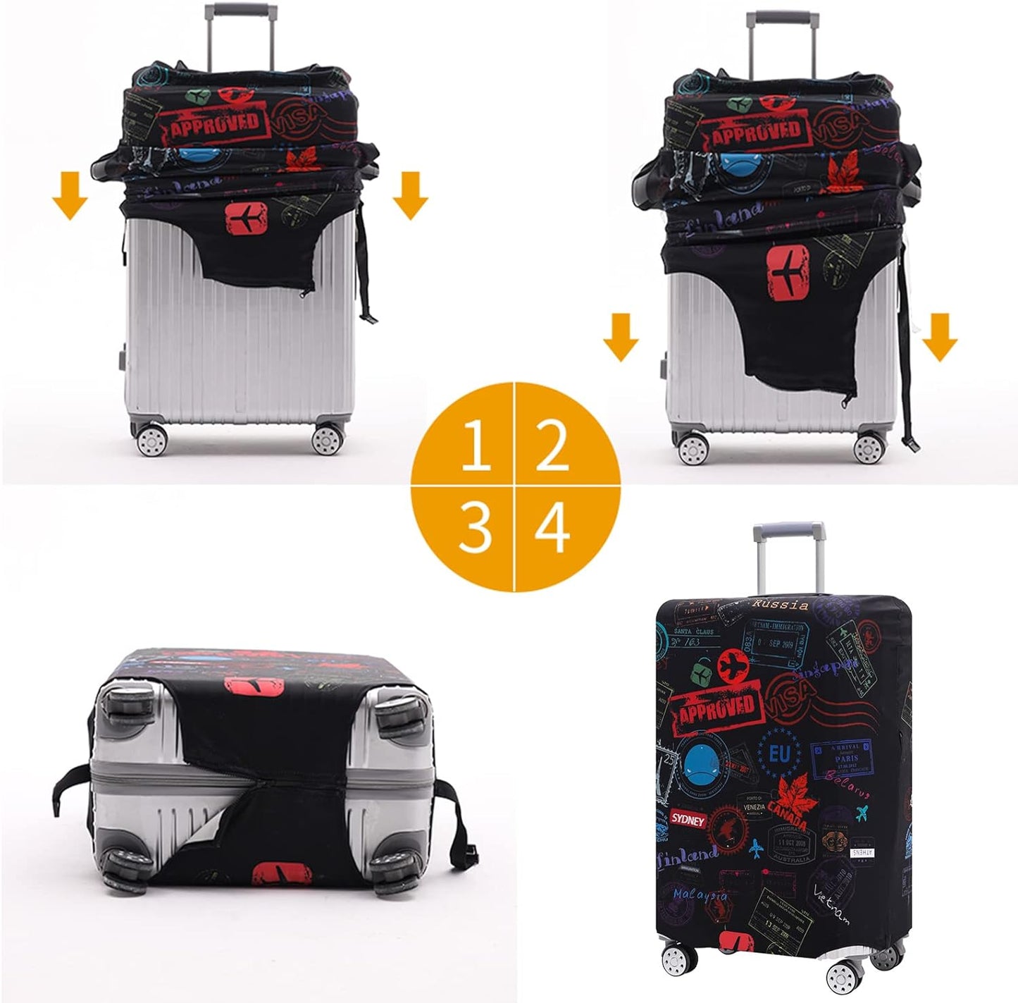 Travelkin Luggage Covers With Tag For Suitcases Tsa Approved,Suitcase Covers Protector Fit 18-32 Inch Luggage XL(29-32inch suitcase)