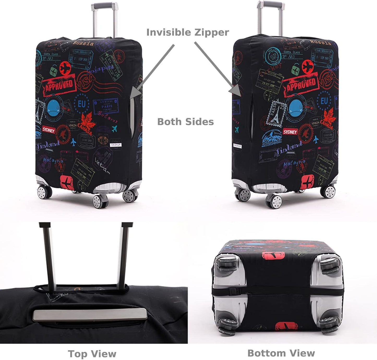 Travelkin Luggage Covers With Tag For Suitcases Tsa Approved,Suitcase Covers Protector Fit 18-32 Inch Luggage L(26-28inch suitcase)
