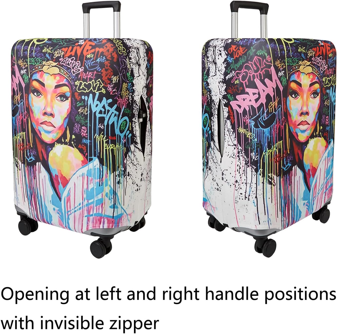 WUJIAONIAO Travel Luggage Cover Spandex Suitcase Protector Washable Baggage Covers (S (for 18-20 inch luggage), hands off)