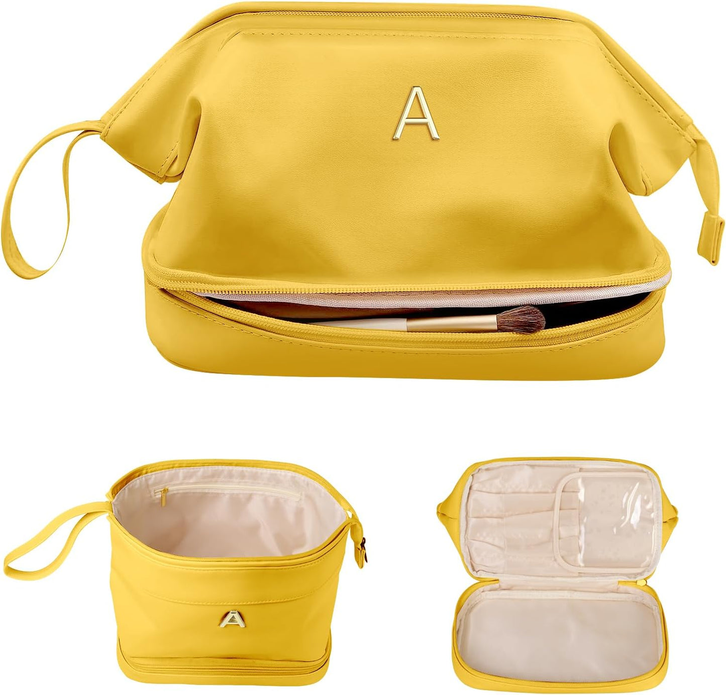 Women Gifts Basket-Teen Girls Trendy Stuff, Initial Makeup Bag, Travel Gifts, Personalized Bags, Makeup Bags Travel Toiletry Bag, Friend Gifts Girls Fashion Travel Toiletries for Women