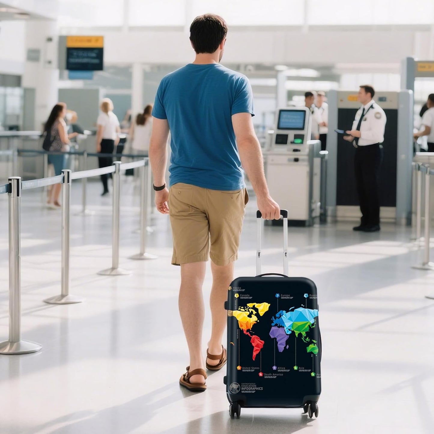 WUJIAONIAO Travel Luggage Cover Baggage Suitcase Protector Fit for 18-32 Inch Luggage (XL (for 29-32 inch luggage), map)