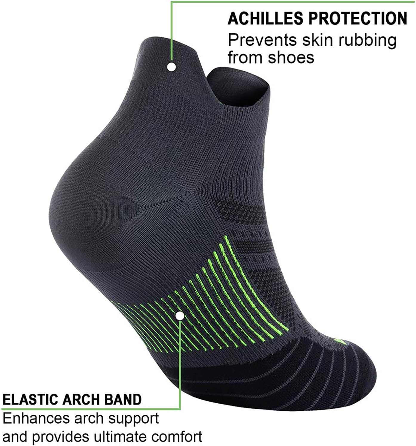 PAPLUS Ankle Compression Sock for Men and Women 2/4/6 Pairs, Low Cut Compression Running Sock with Ankle Support