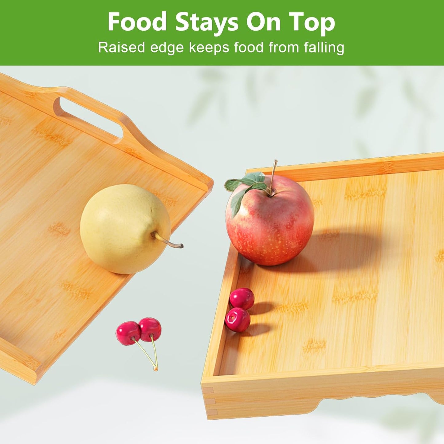 Bed Tray Table with Folding Legs,Bamboo Breakfast in Bed for Kitchen Serving Tray,Sofa,Eating,Used As Laptop Desk Snack Tray (Bamboo, Medium)