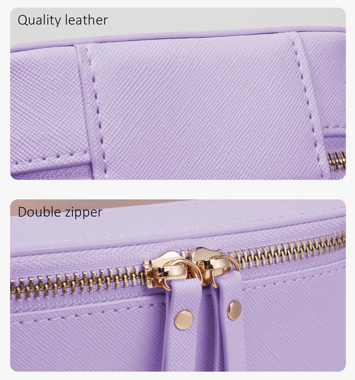 LETGO Clear Makeup Bags Set - TSA Approved Toiletry Bag with Handle Large Opening, Clear Toiletry Bags Case Pouch for Travel Essentials Car Accessories for Women Men (Large-Purple)
