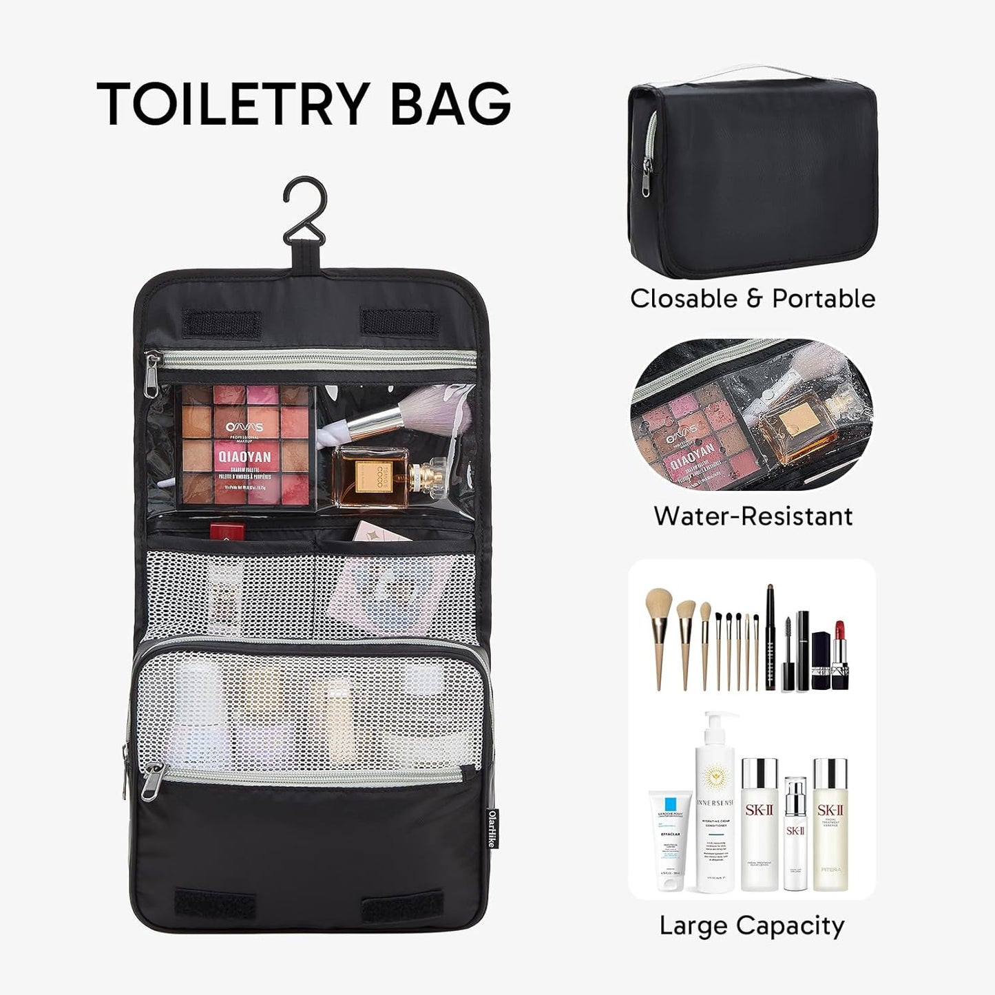 ALL INCLUDED 10 Set Durable Packing Cubes for Suitcases,OlarHike Essentials for Travel,UPGRADED Anti-Tear Stitching, NEW Improved Luggage Packing Organizers for Travel Accessories (Black)