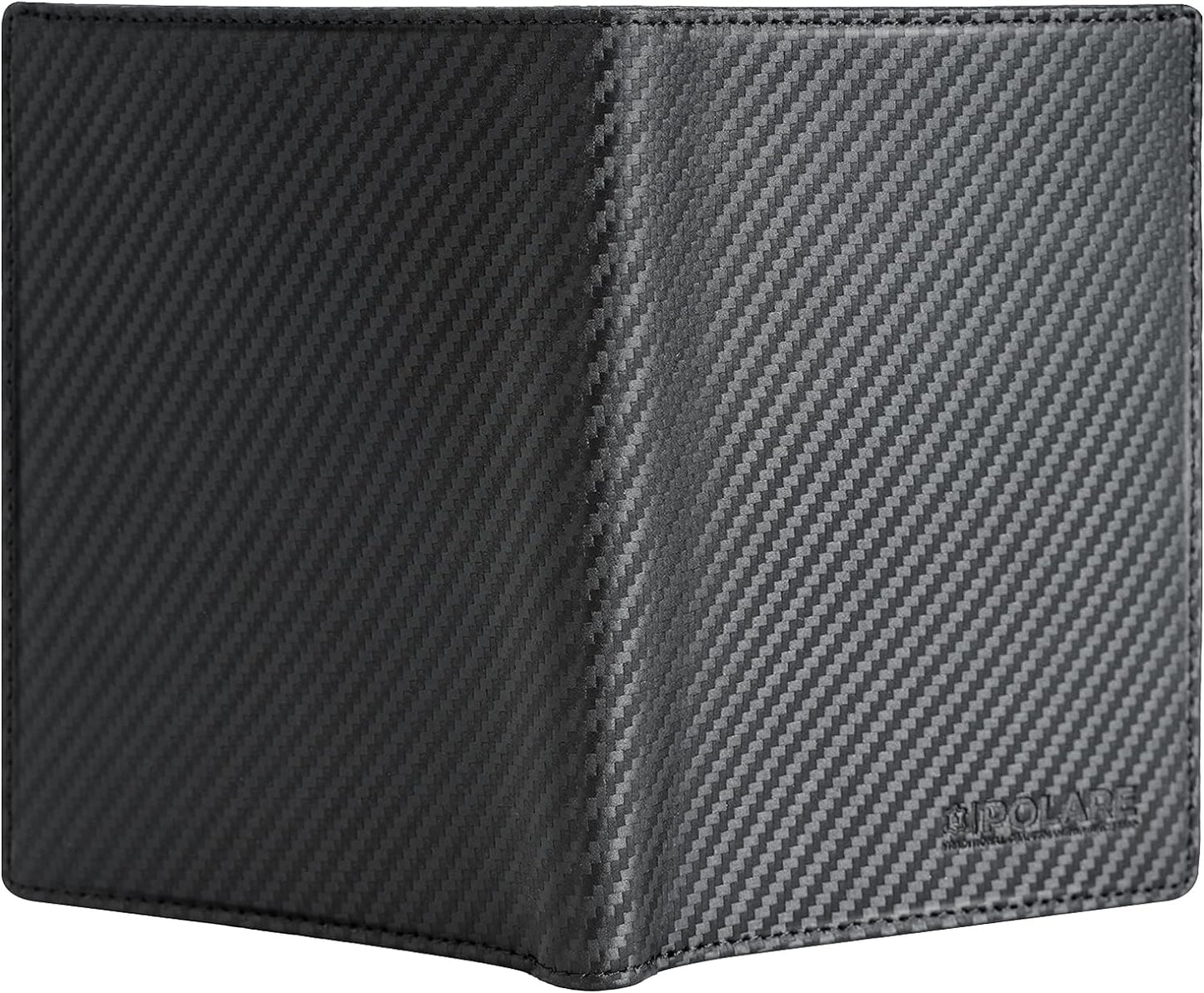 Polare Luxury RFID Blocking Leather Passport Holder Travel Wallet For Men and Women (Carbon Black)