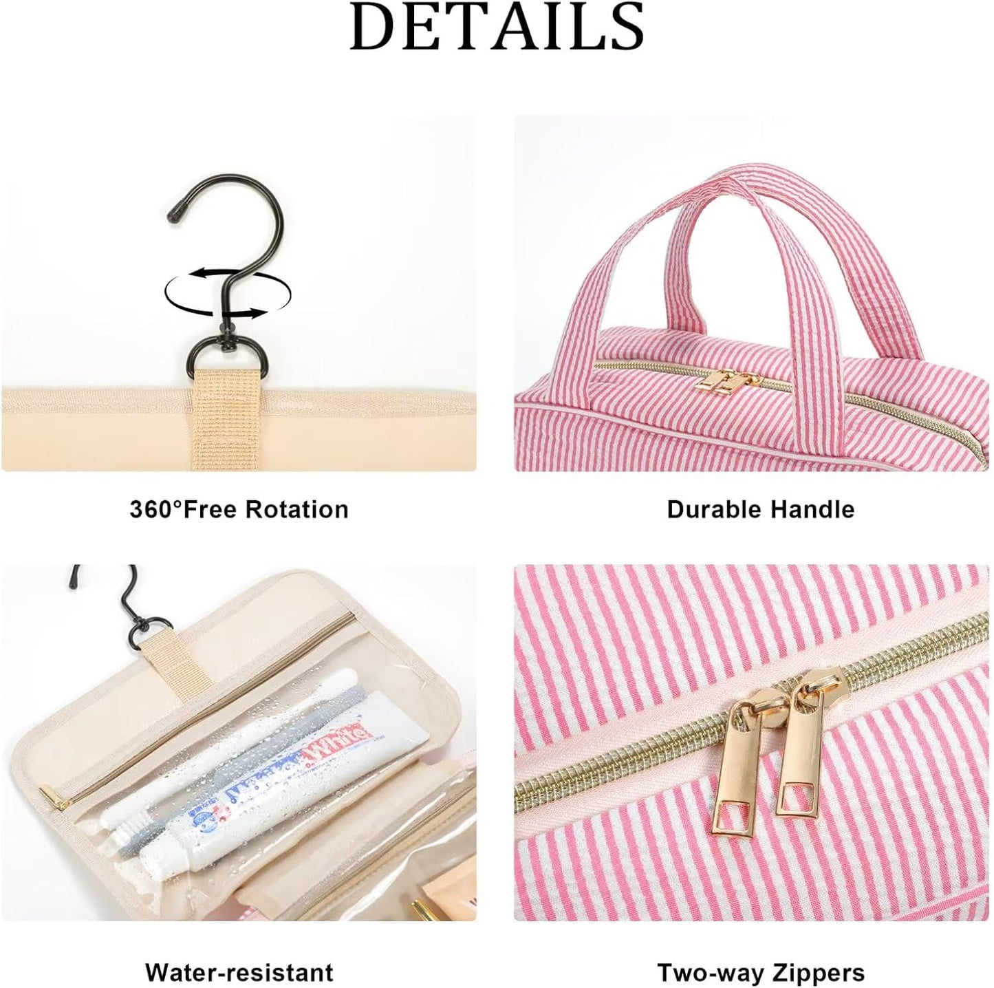 YOOLIFE Hanging Toiletry Bag - Large Capacity Personalized Travel Toiletry Bag for Women, Cruise Ship Essentials - Letter S, Blue