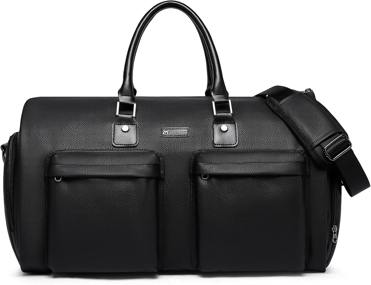 Modoker Garment Bags for Travel Carry on Duffle Bags for Airplane Weekender Suit Bags for Men Travel,2 in 1 Travel Duffel ang Garment Bags for Hanging Clothes,Black