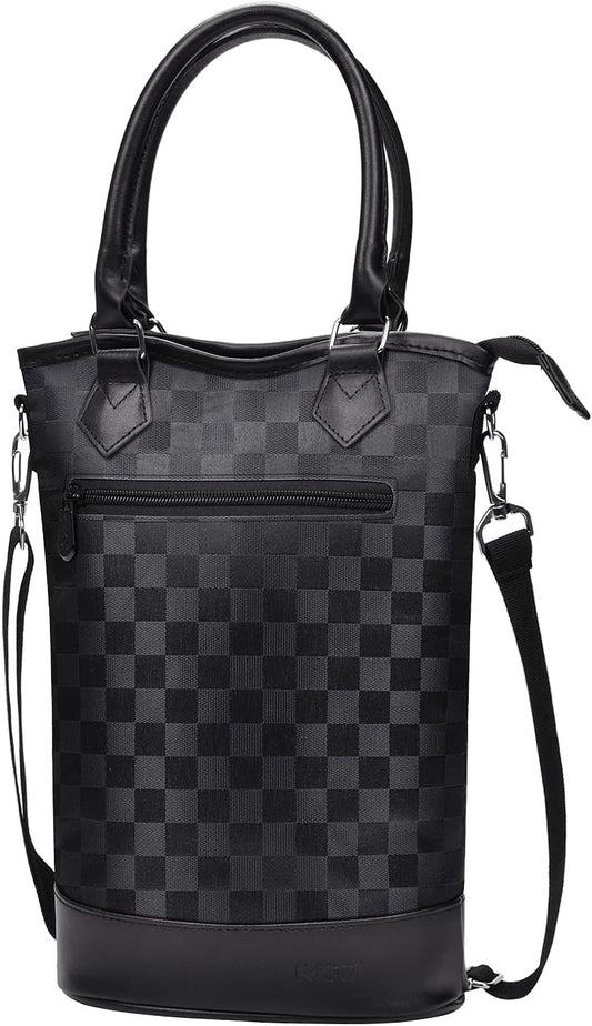 Tirrinia Insulated Wine Gift Carrier Tote - Travel Padded 2 Bottle Wine/Champagne Cooler Bag for Portable Wine Bottle Carrying Case, Women Men Wine Party Bag for Event,BYOB,Beach, Gift for Wine