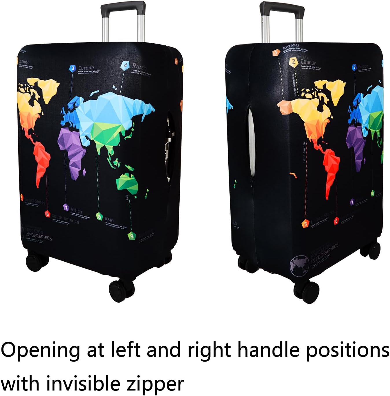 WUJIAONIAO Travel Luggage Cover Baggage Suitcase Protector Fit for 18-32 Inch Luggage (S (for 18-20 inch luggage), map)
