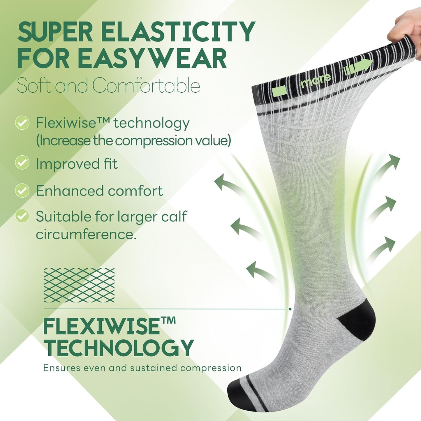 Bamboo Viscose Compression Socks for Women & Men (3 Pairs) 15-20 mmHg Knee High Support for Nurses, Travel, Pregnant