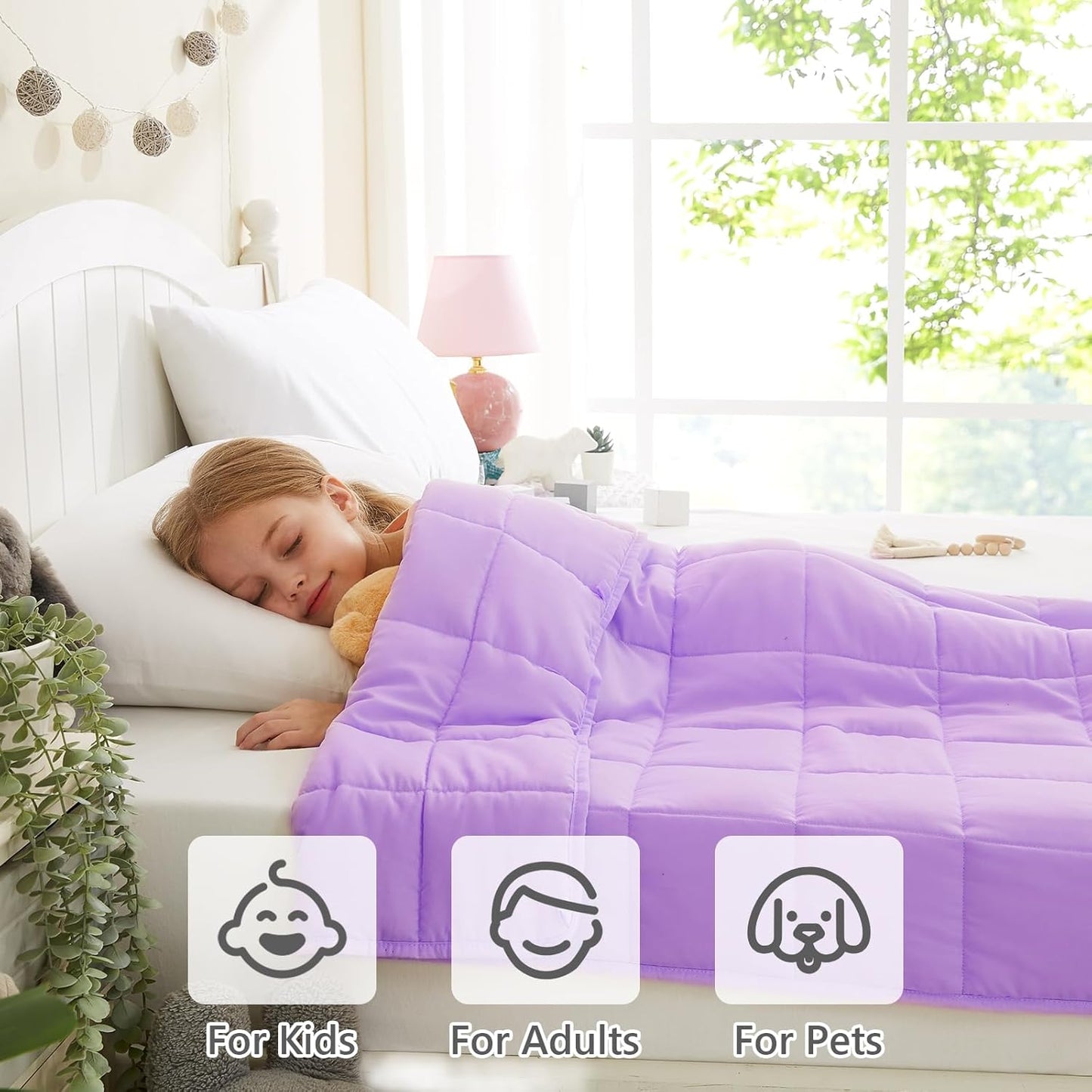 L'AGRATY Weighted Blanket - 36"x48" 3lbs Weighted Blanket Microfiber Material with Glass Beads Small Blanket for All-Season Summer Fall Winter Soft Thick Blanket