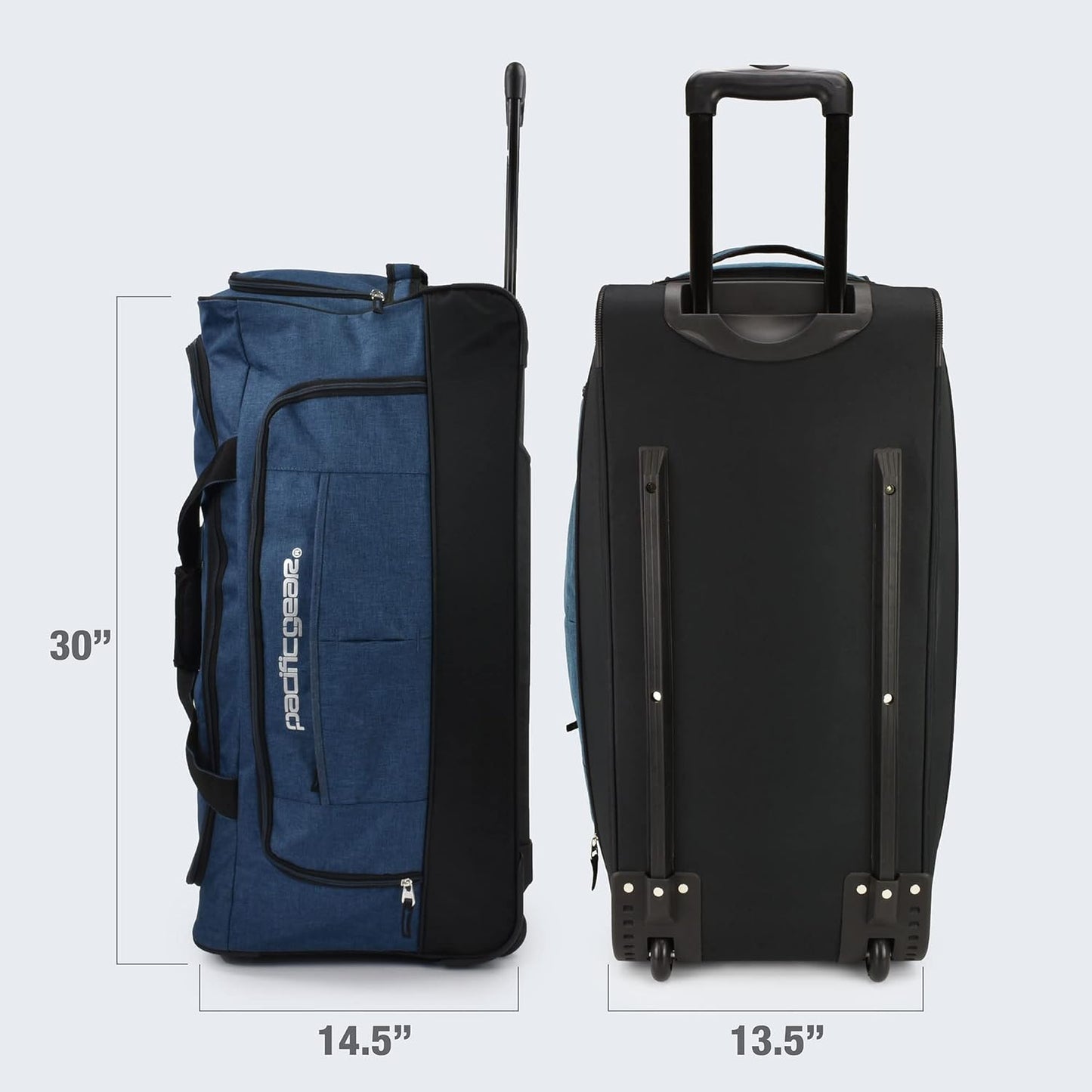 Pacific Gear Rolling Duffel Wheels, 30-inch Luggage, Hockey Bag, Heavy Duty