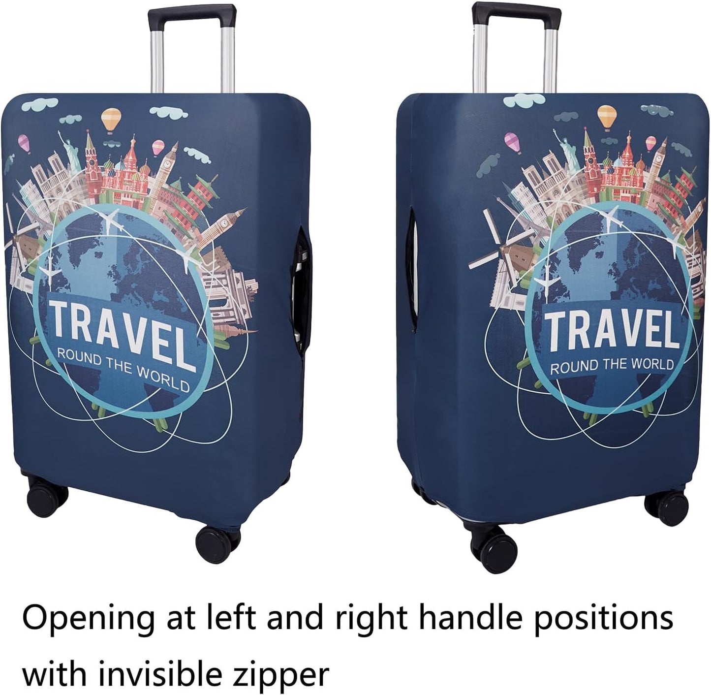 WUJIAONIAO Travel Luggage Cover Spandex Suitcase Protector Washable Baggage Covers (XL (for 29-32 inch luggage), TRAVEL)