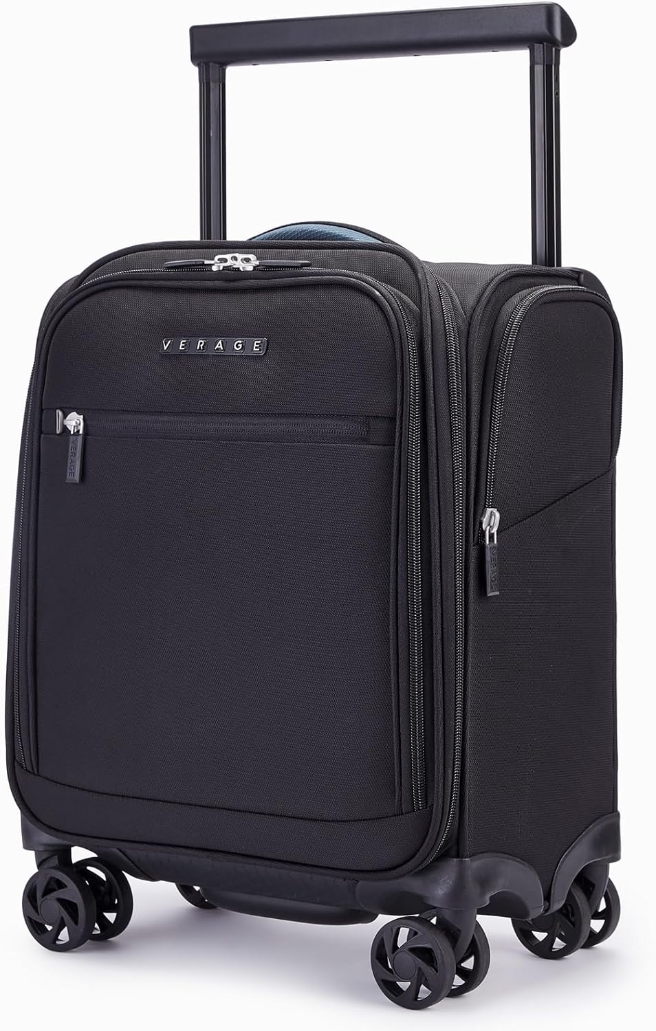 Verage Carry On Luggage with Wheels, 15 Inch Underseat Spinner Luggage Pro, Underseat Personal Item Travel Bag for Men and Women, Carry On Bags for Airplanes, Black