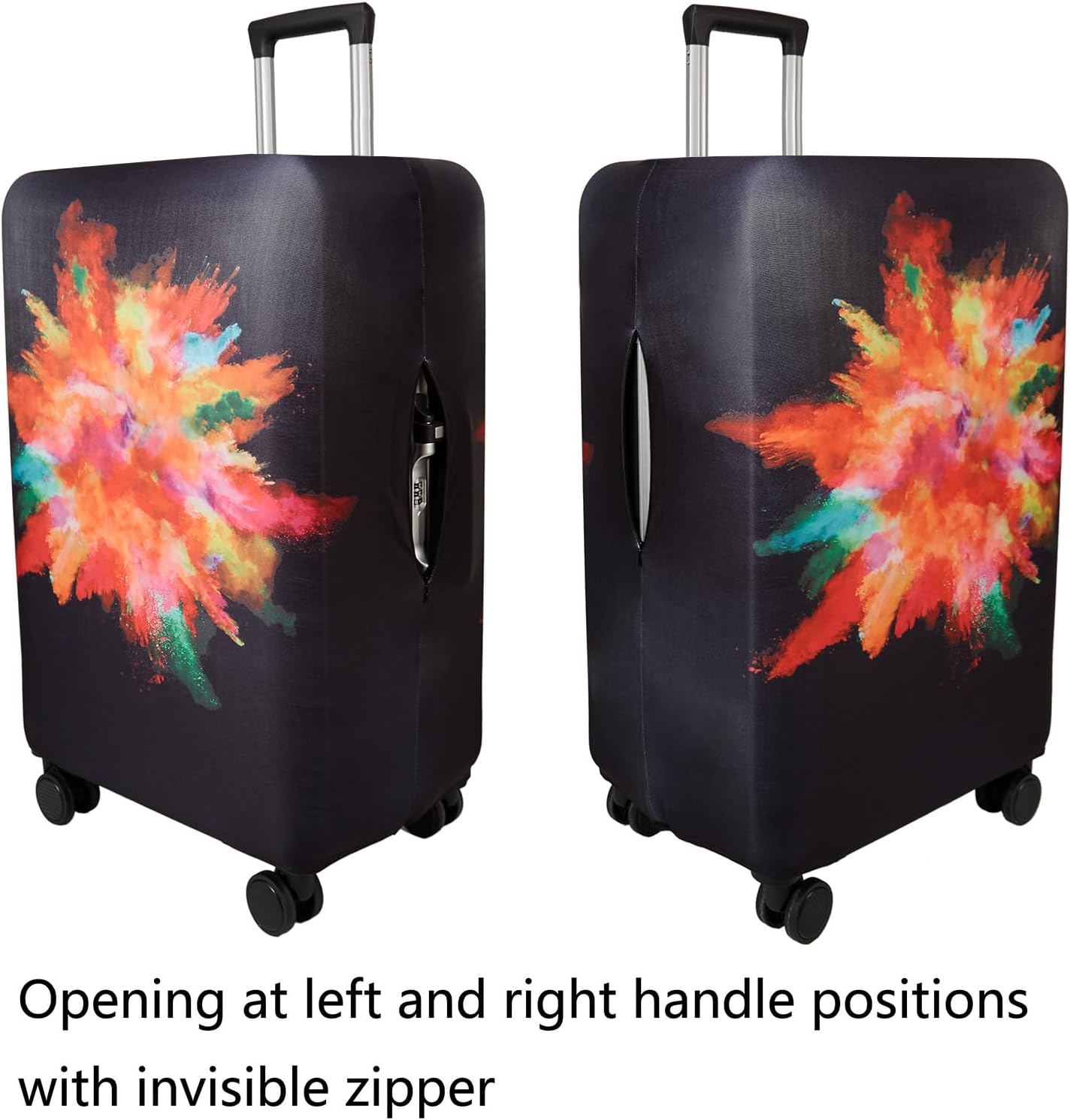 WUJIAONIAO Travel Luggage Cover Baggage Suitcase Protector Fit for 18-32 Inch Luggage (M (for 22-24 inch luggage), Graffiti)