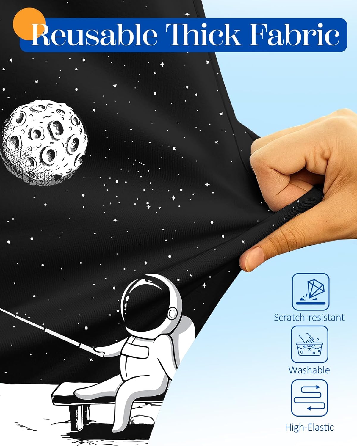 Slohif Luggage Cover for Suitcase Tsa Approved Protector - Luggage Sleeve Large Suit Case Cover Travel Stretch Baggage Case Protective Washable Fit 26-28 Inch Astronaut M