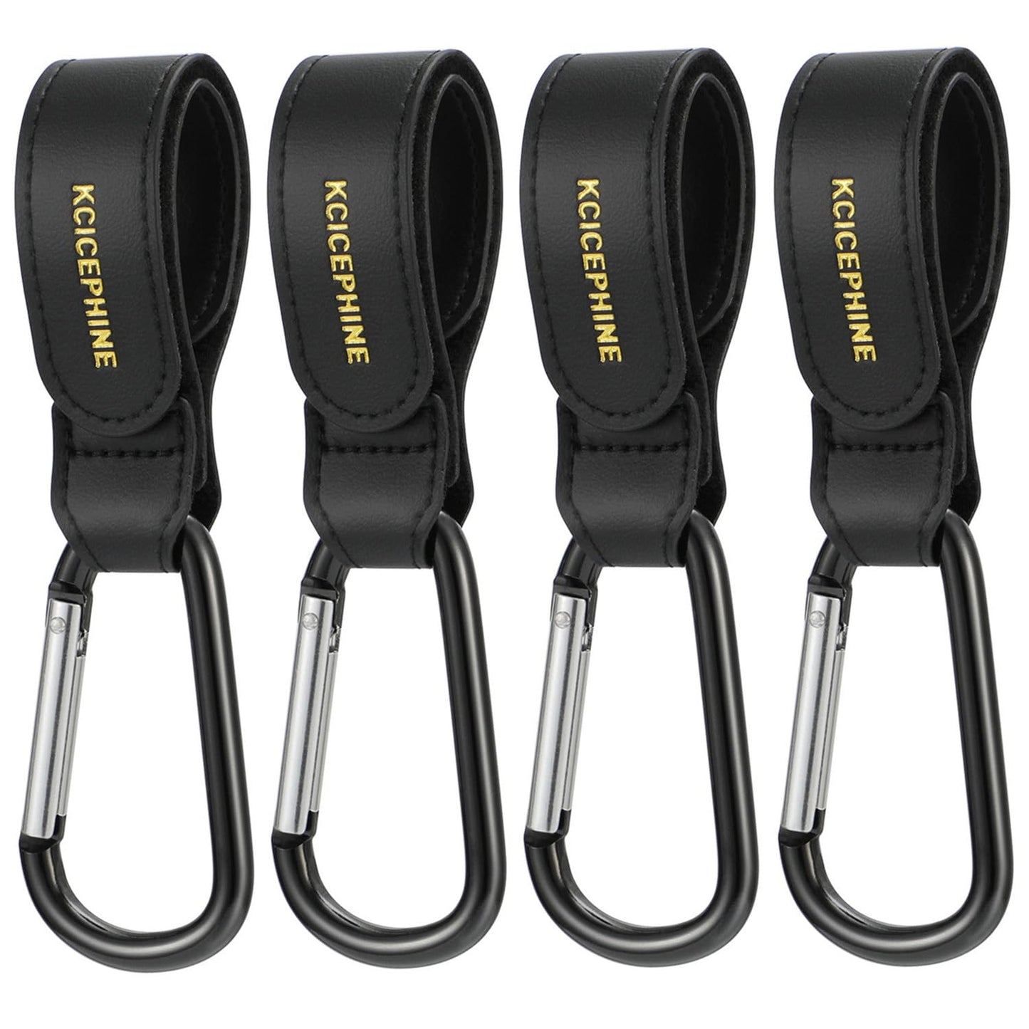 4Pack Universal Baby Stroller Hooks Clips for Hanging Bags and Shopping,Convenient Stroller Straps Accessories Perfect for Uppababy, Babyzen Yoyo, Britax, Bugaboo, Bob, Buggy, Shopping Cart（Black）