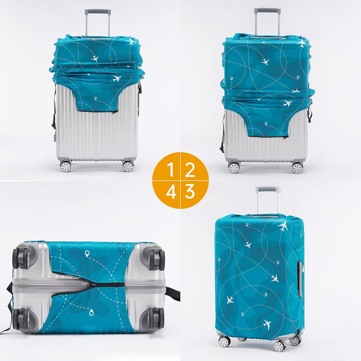 Travelkin Luggage Covers With Tag For Suitcases Tsa Approved,Suitcase Covers Protector Fit 18-32 Inch Luggage XL(29-32inch suitcase)