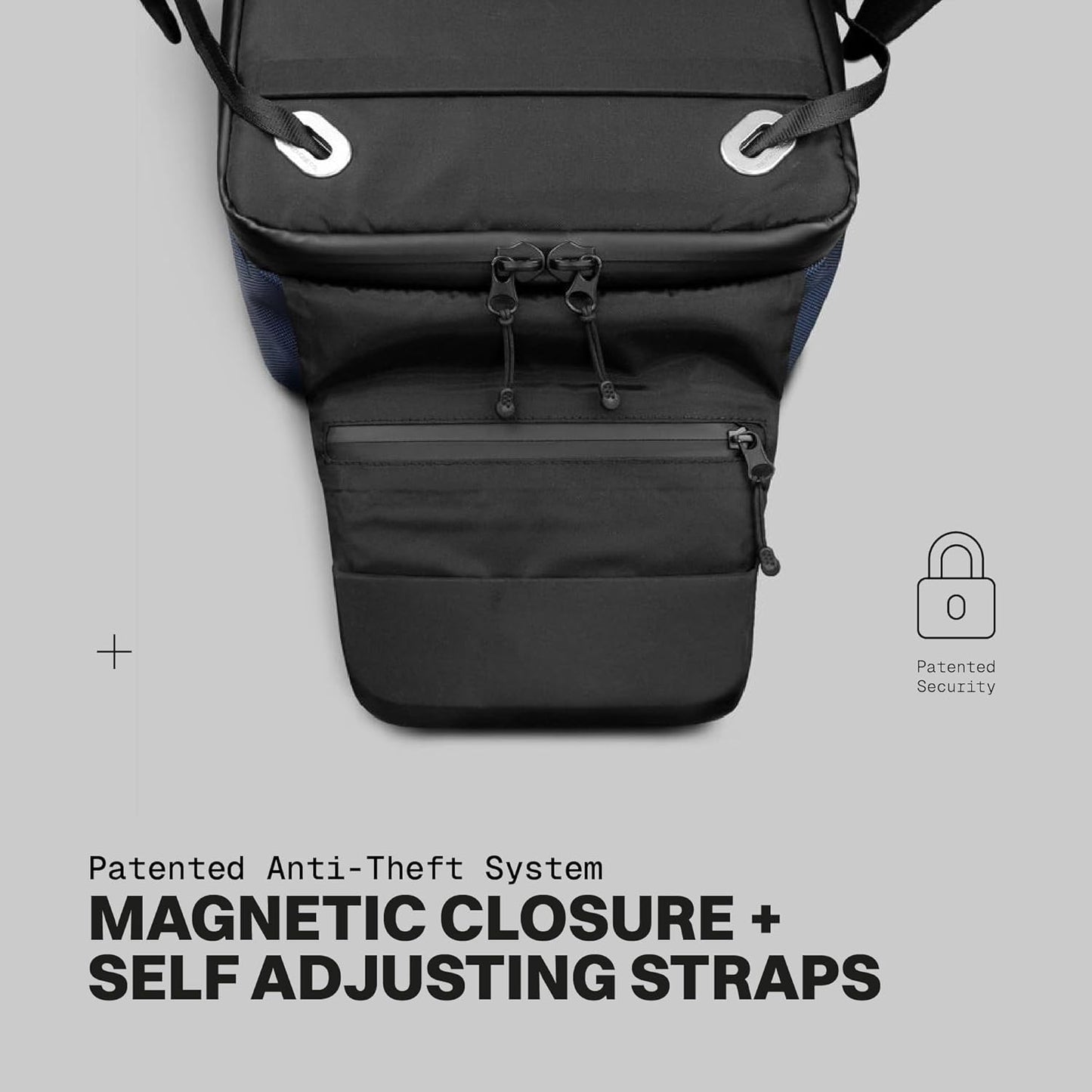 The Frenchie Co. - Super Light Speed Backpack - Expandable lightweight travel pack - Anti-theft magnetic closure for rapid access - Self-adjusting ergonomic straps for comfort