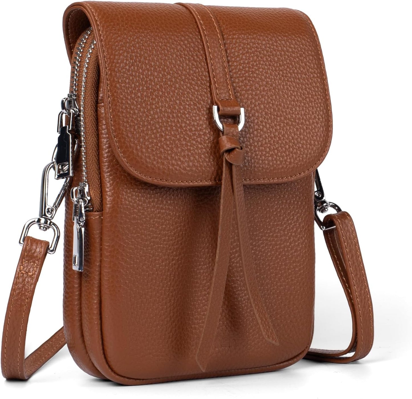 befen Genuine Leather Small Crossbody Bags for Women, Multi Pocket Cell Phone Crossbody Purse with RFID Blocking Card Slots