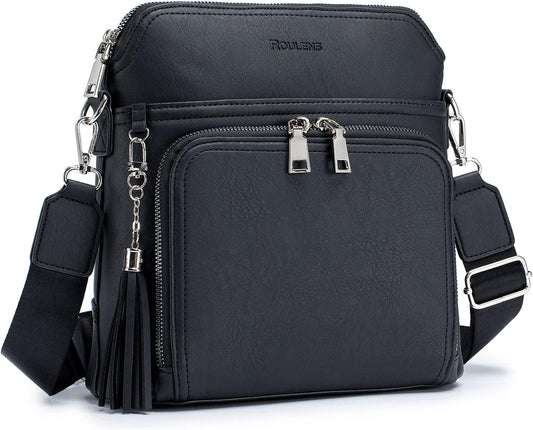 Crossbody Purse for Women,Lightweight Medium Crossbody Bag Soft Leather Women's Shoulder Handbags with Tassel
