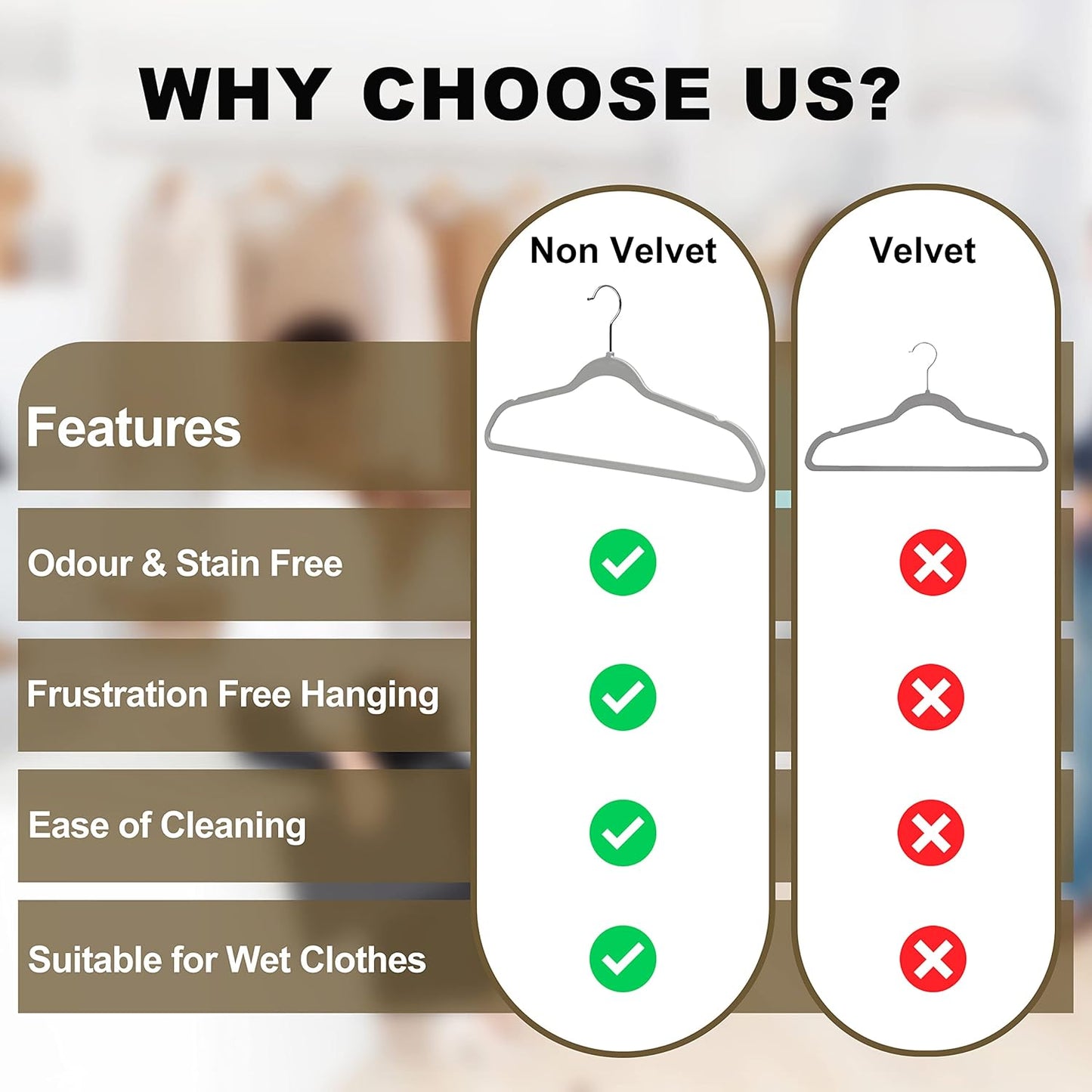 Quality Hangers Clothes 200 Pack - Non-Velvet Plastic for -Heavy Duty Coat Hanger Set -Space-Saving Closet with Chrome Swivel Hook, Functional Non-Flocked Hangers, Black, 17.5'' (PL020/ctn)