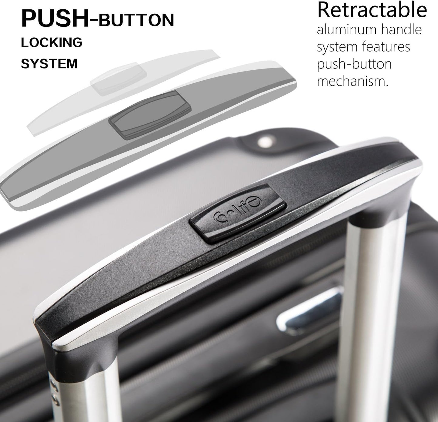 Coolife Luggage Suitcase Carry-on Hardside Travel Luggage TSA Lock Spinner Telescopic Handle
