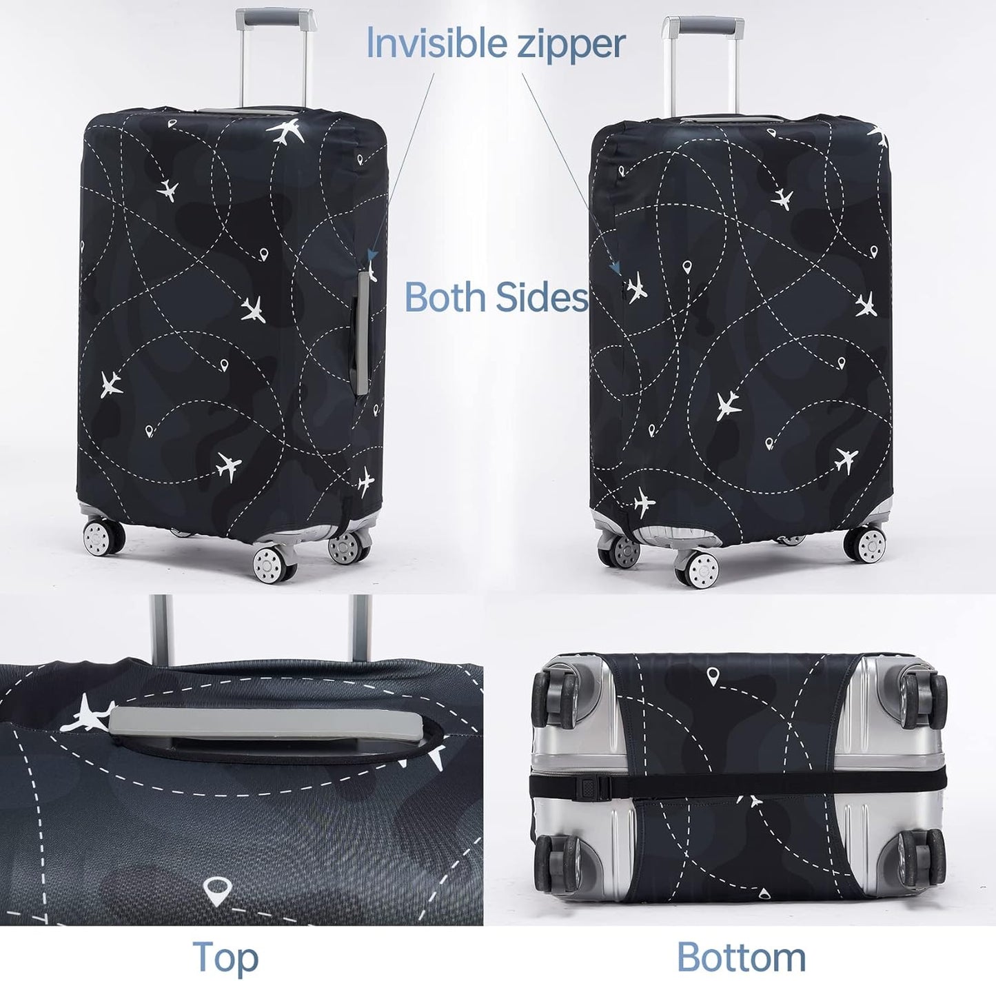 Travelkin Luggage Covers With Tag For Suitcases Tsa Approved,Suitcase Covers Protector Fit 18-32 Inch Luggage,S