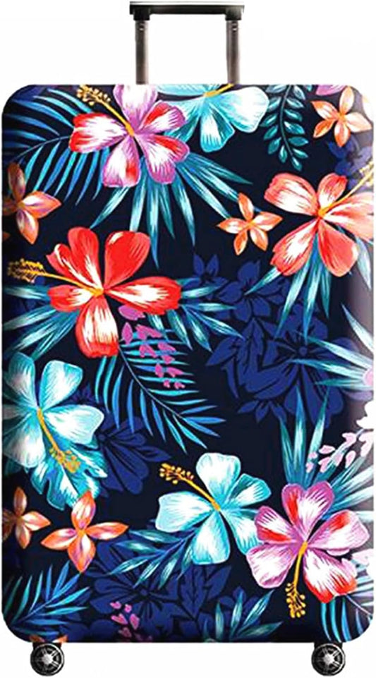 WUJIAONIAO Travel Luggage Cover Baggage Suitcase Protector Fit for 18-32 Inch Luggage (S (for 18-20 inch luggage), Flower)