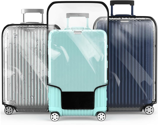 Suitcase Covers For Luggage, 28 Inch Clear PVC Luggage Covers Protector Full Thicken Transparent Waterproof Suitcase Sleeve With Large Velcro for 28" Wheeled Suitcases