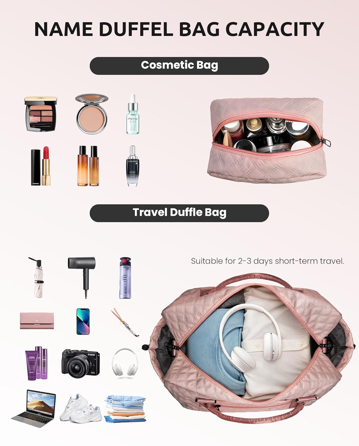 Personalized Initial semana Bag, Monogram Overnight Bag, Weekender & Travel Bag with Shoe & Makeup Compartments - Birthday Gift