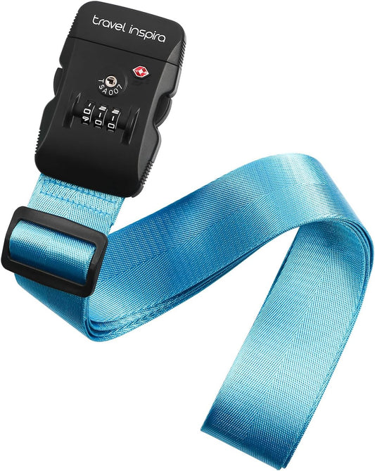 Travel Inspira Luggage Straps for Suitcases with TSA Lock, Protect Your Luggage Anti-Burst, High Visibility Color, Easy to Identify Luggage Adjustable Heavy Duty Belt for 20-32 Inch Suitcases