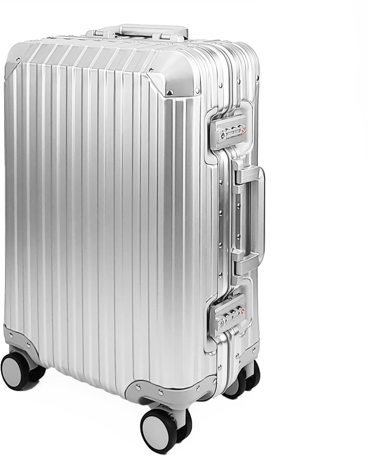 All Aluminum Luggage Suitcase 3 Sizes (20",26",29") TSA Lock Carry On Silver, Gray, Gold, Black with Cover (Silver, 20" Carry on)