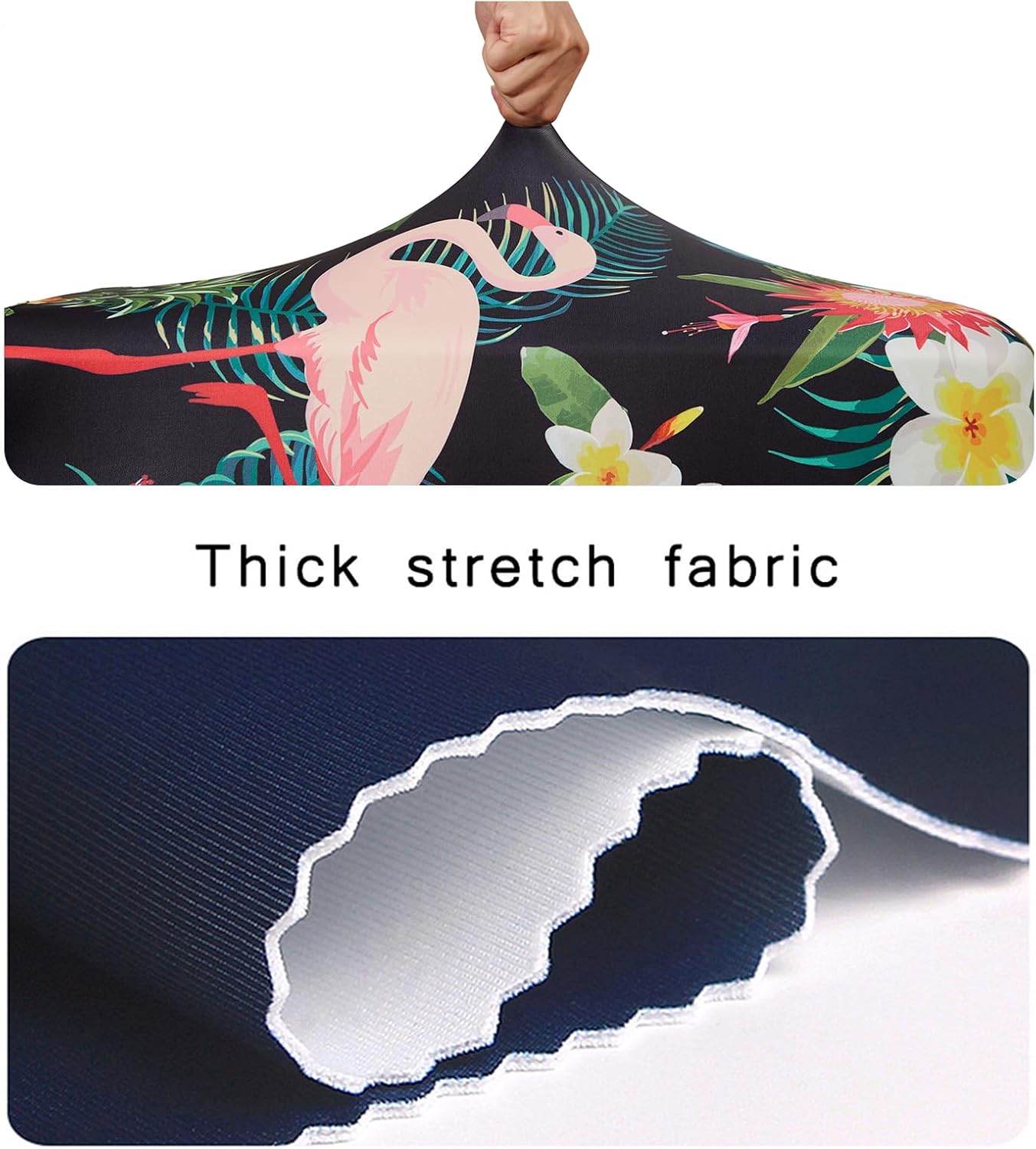WUJIAONIAO Travel Luggage Cover Baggage Suitcase Protector Fit for 18-32 Inch Luggage (S (for 18-20 inch luggage), Flower flamingo)