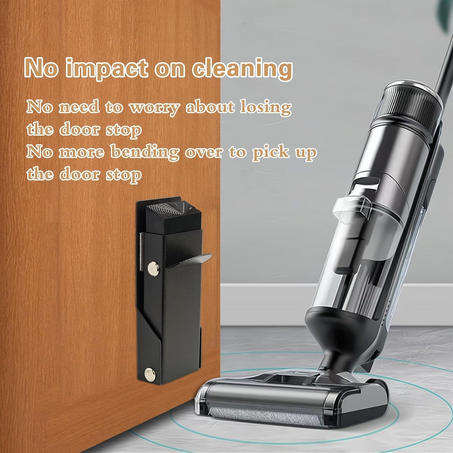 Door Stoppers 2 Pack, Door Stop of Self-Adhesive, Kick Down Door Stopper, No Longer Requires Manual Operation or Bending Over, Door Stoppers for Bottom of Door