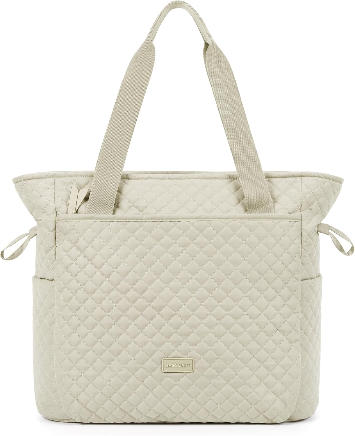 BAGSMART 25L Quilted Tote Bag Large Shoulder Bag with Top Handle for Women, Machine Washable Work Travel Handbag