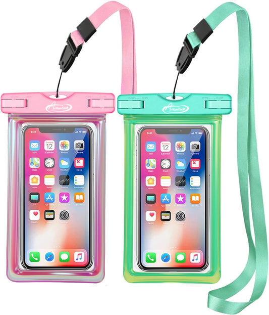 AiRunTech Universal Waterproof Phone Pouch, Beach Essential Accessories Protector iPhone Passport Money Sandproof,Swimming Sup Surfing Jetski Must Haves
