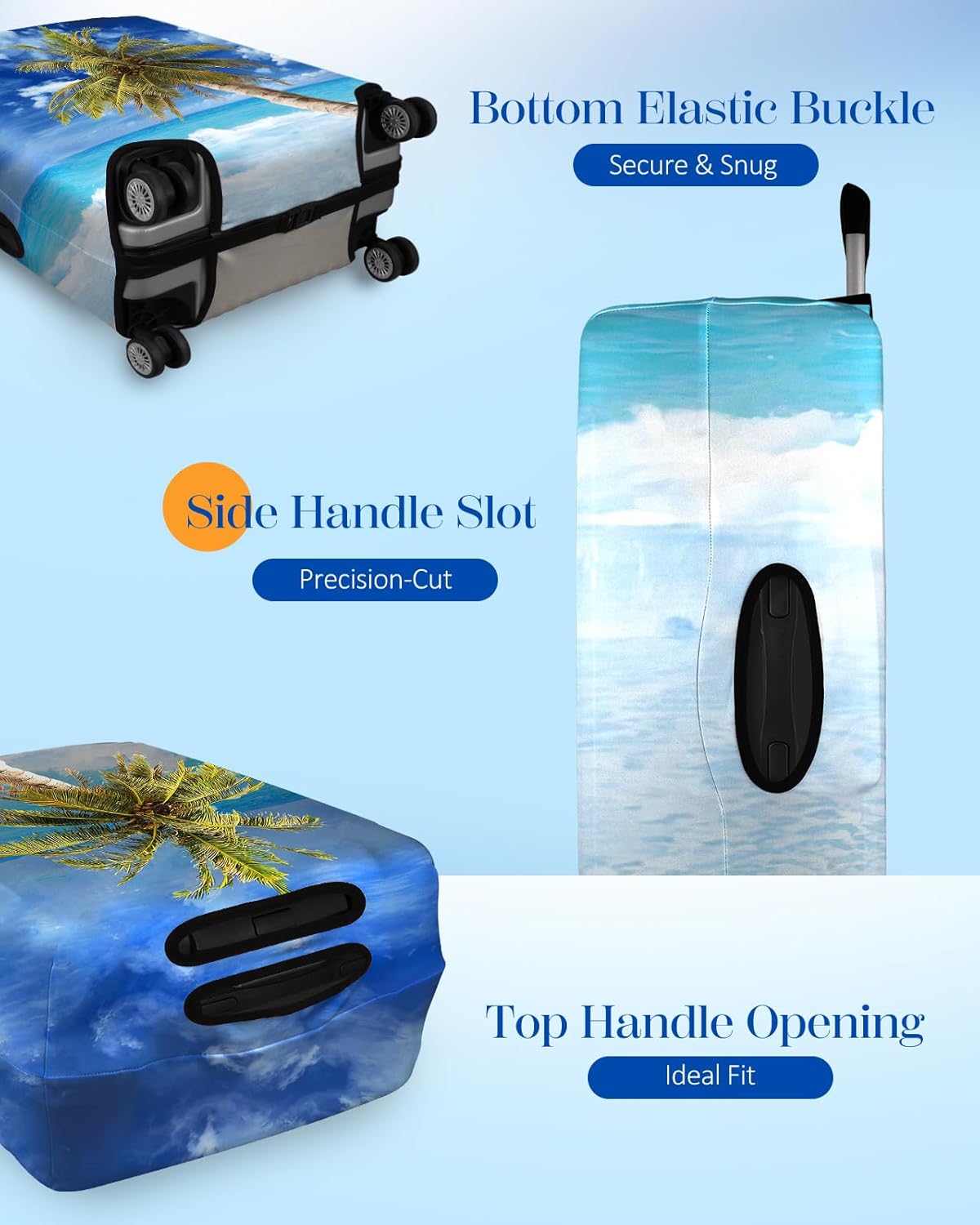 Slohif Luggage Cover for Suitcase Tsa Approved Protector - Luggage Sleeve Large Suit Case Cover Travel Stretch Baggage Case Protective Washable Fit 22-24 Inch Hawaii S