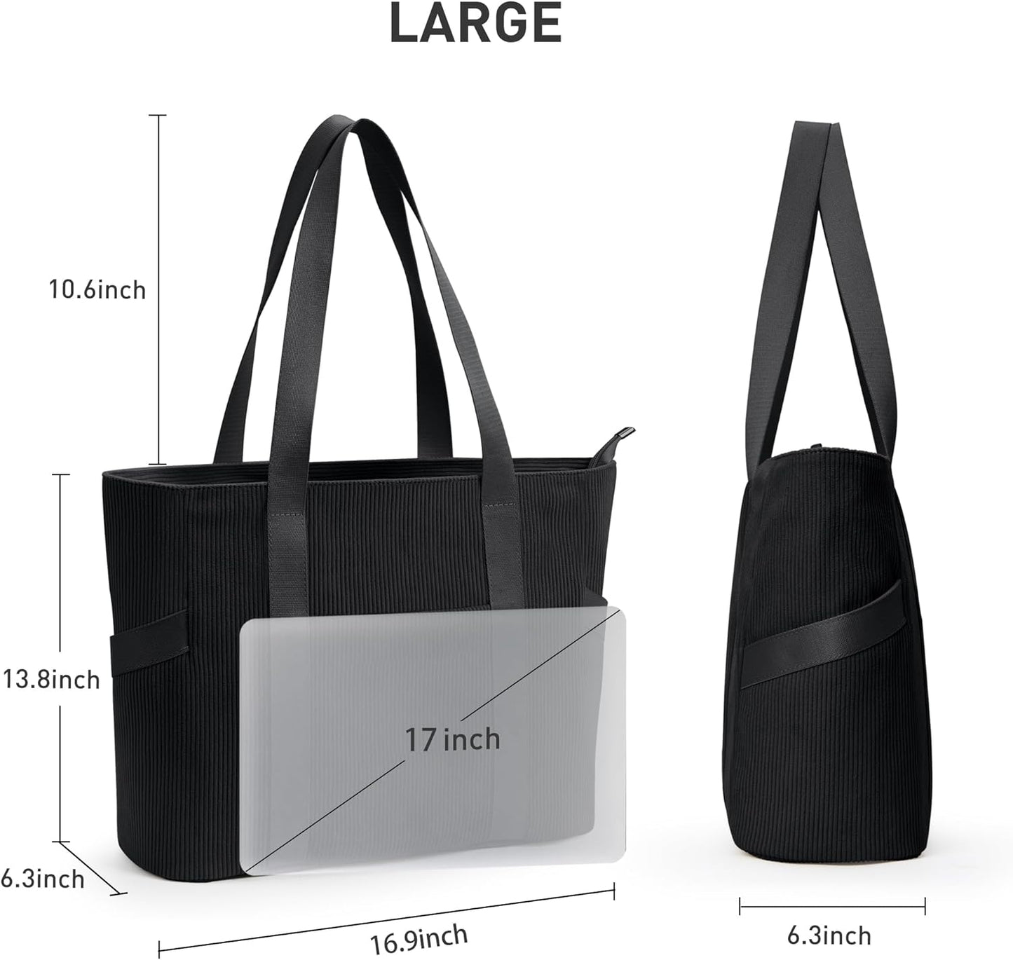 Tote Bag for Women with Zipper, Travel Tote Bags with Compartments Large Shoulder Bag Handbag for Gym Work School