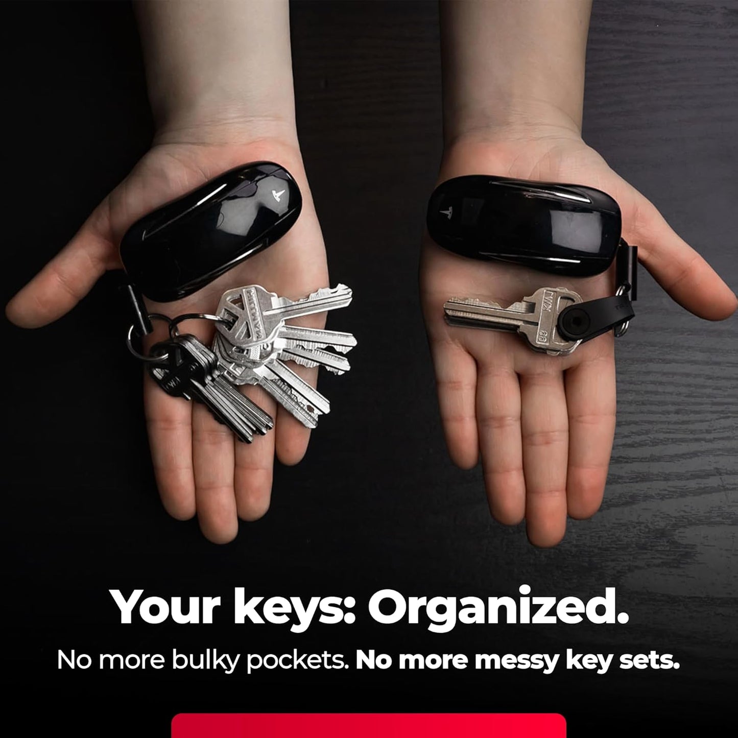 KeySmart Keychain Key Holder - Compact Key Organizer for Key Chain Key Ring, EDC Key Chains for Car Fobs Keychains