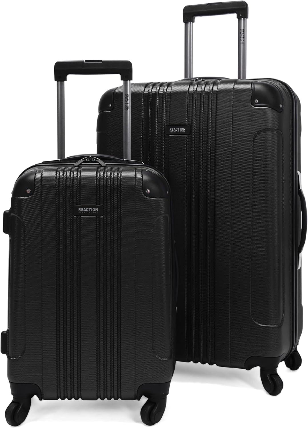 Kenneth Cole REACTION Out of Bounds Lightweight Hardshell 4-Wheel Spinner Luggage, Midnight Black, 2-Piece Set (20" & 28")