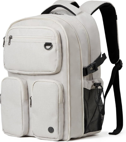 mixi Large Capacity Travel Laptop Backpack, Lightweight Durable College Bookbag Men Woman 15.6" Computer Bag, Water Resistant Outdoor Hiking Backpacks With Multifunction Pockets, 17 Inch Expandable