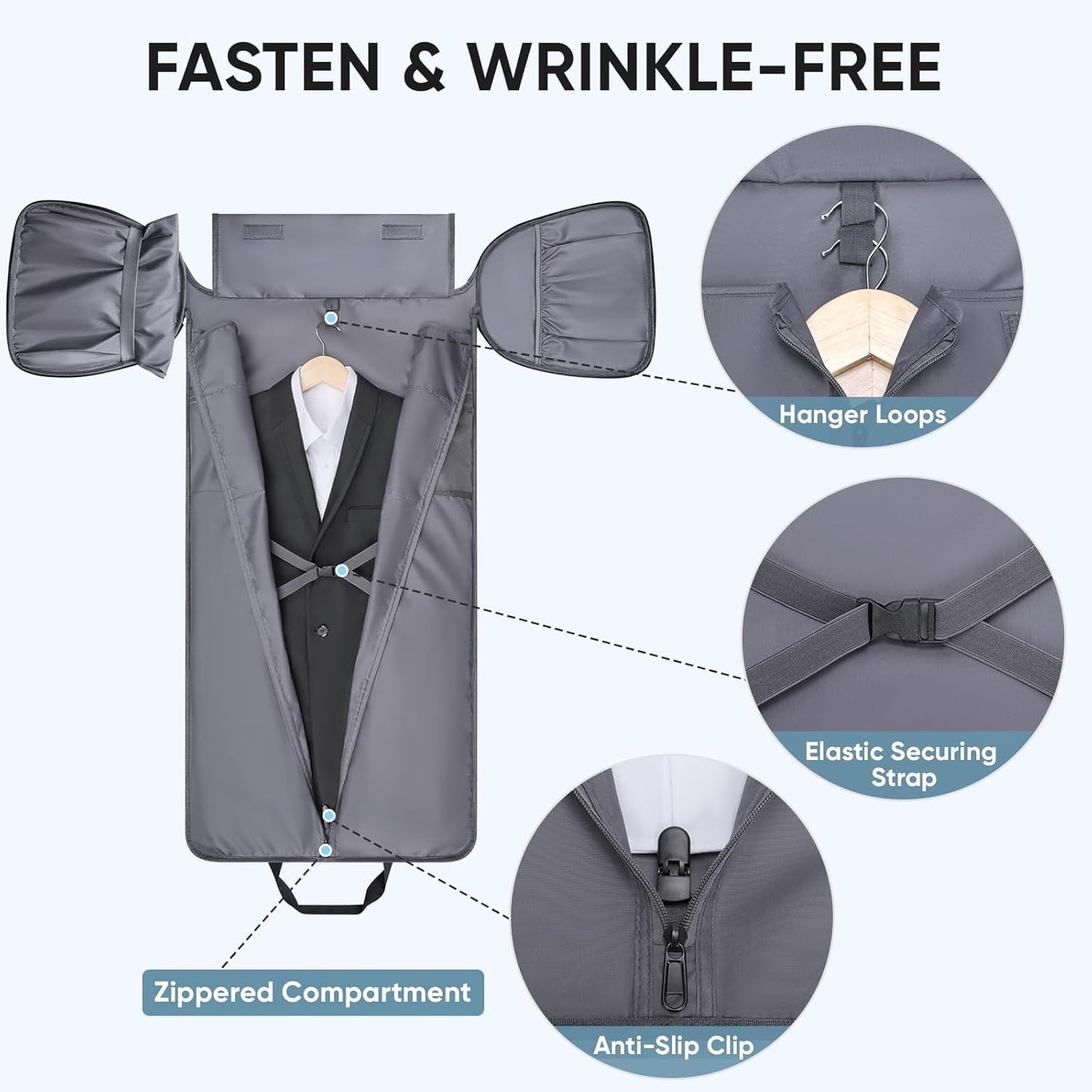BALEINE Convertible Garment Bag with Shoe Compartment, 2 in 1 Carry on Garment Duffle Bags for Travel, Suit Bag for Men Women (Pink)