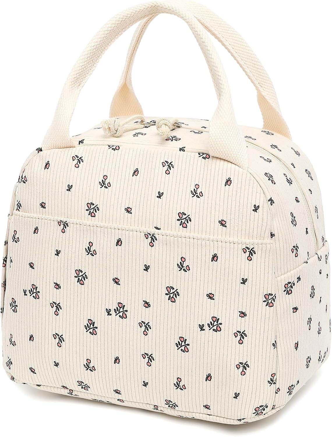 Bluboon Lunch Bag for Women Men Cute Corduroy Lunch Tote Bags Reusable Insulated Lunch Box Large Capacity Reusable Insulated Cooler for Work Picnic or Travel
