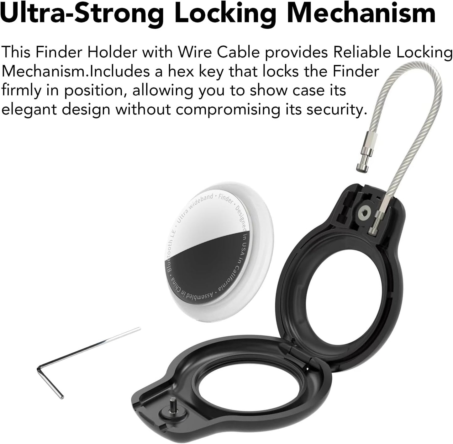 SPGUARD for AirTag Holder Case with Keychain, Air Tags-5 Pack for Apple Air Tag Holder with Wire Cable Lock Key Ring Chain Air Tagholder Accessories for GPS Item Tracker Kids,Keys,Luggage