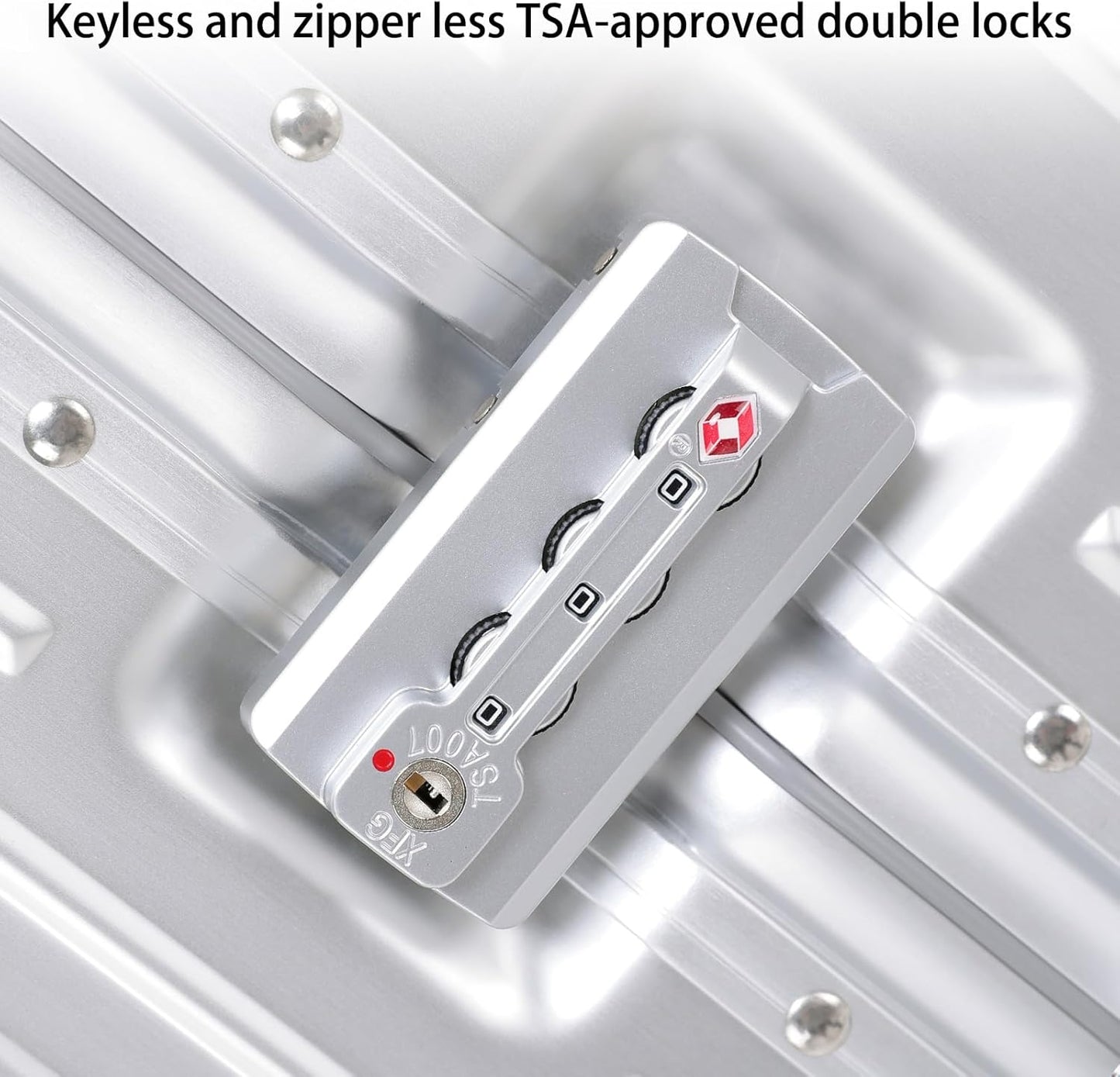 Metal All Aluminum Carry-on Luggage TSA Customs Lock Zipperless Silent Rotary Wheel Business Suitcase Aluminum Frame Set (dark green, 20 '')