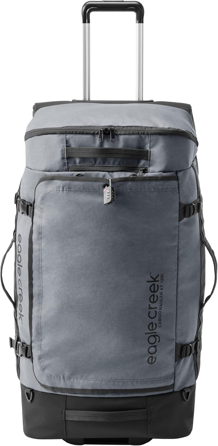Eagle Creek Cargo Hauler XT Wheeled Duffel - Wheeled Backpack Duffel - Deployable Backpack Straps - Lockable U-Lid & Easy Access Compartment - 32" - Charcoal